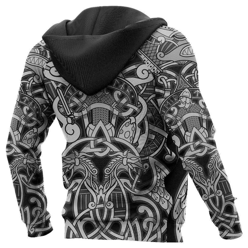 Fenrir and Tyr Hoodie Viking Hoodie For Men Women