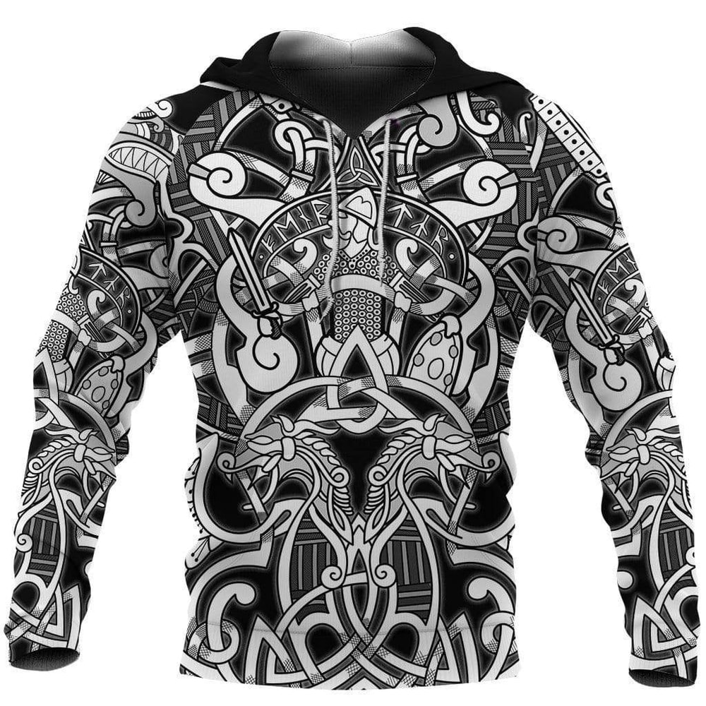 Fenrir and Tyr Hoodie Viking Hoodie For Men Women