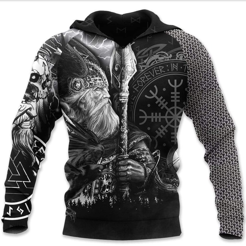 Odin Tattoo Valknut Helm Of Awe Hoodie Viking Hoodie For Men Women