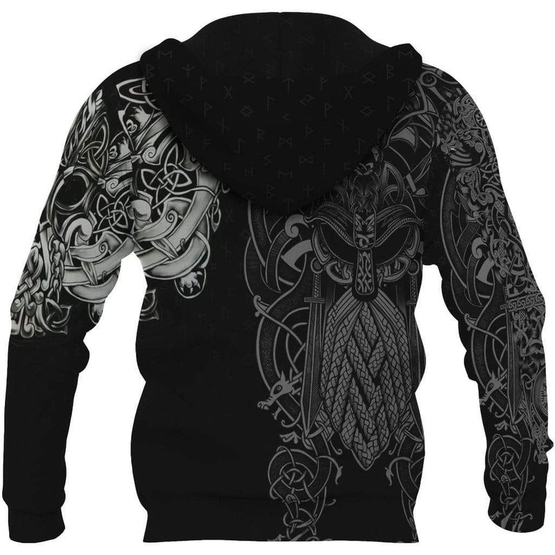 Odin Fenrir Runes Hoodie Viking Hoodie For Men Women