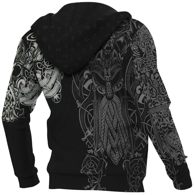 Odin Fenrir Runes Hoodie Viking Hoodie For Men Women