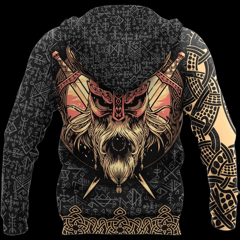 Odins Skull Hoodie Viking Hoodie For Men Women