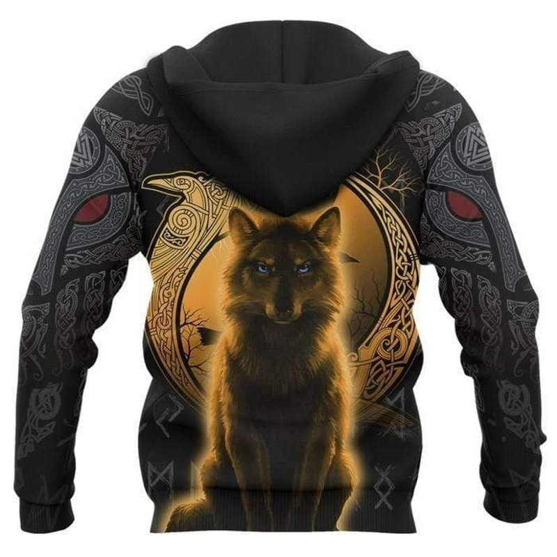 The Fenrir Gold Version Hoodie Viking Hoodie For Men Women