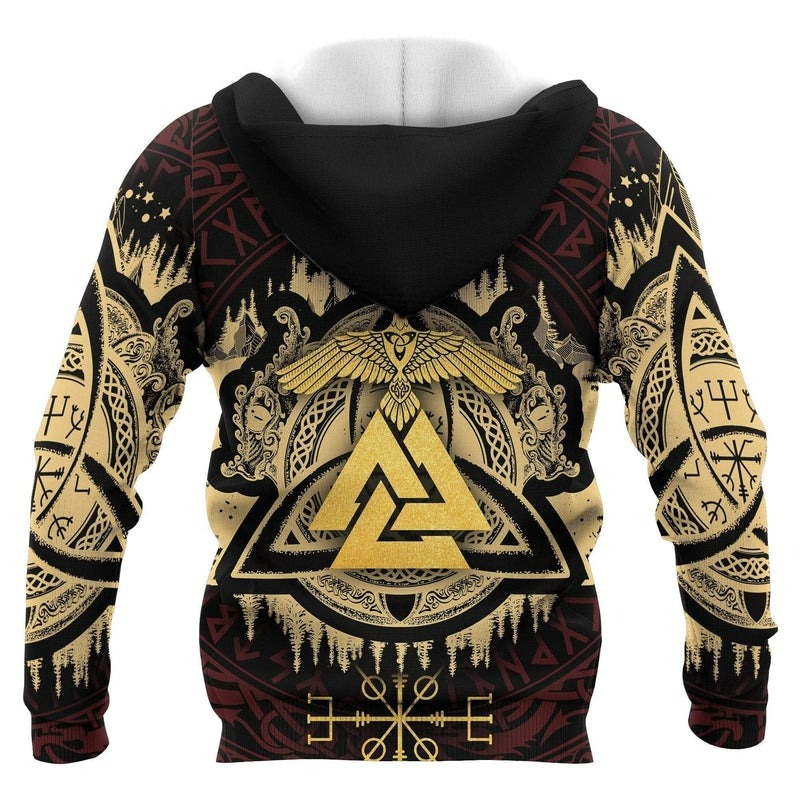 The Golden Valknut Hoodie Viking Hoodie For Men Women