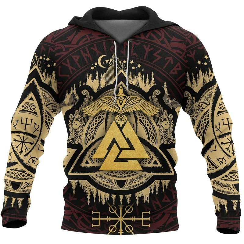 The Golden Valknut Hoodie Viking Hoodie For Men Women