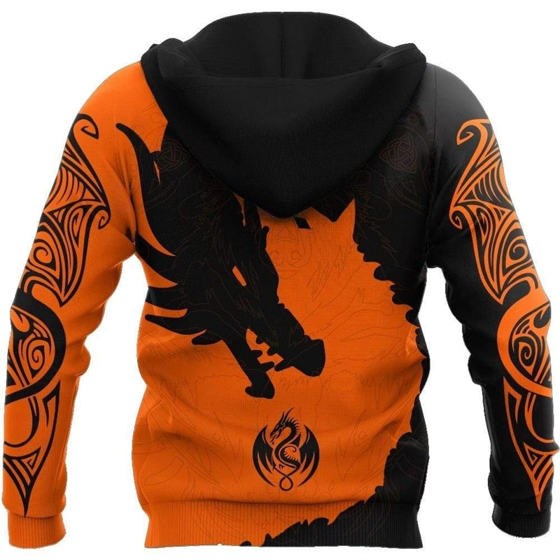 Freki and Dragon Hoodie Viking Hoodie For Men Women