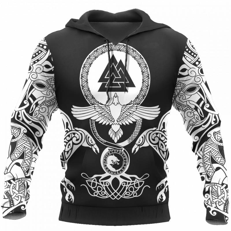 Viking Huginn Tattoo Art Hoodie Viking Hoodie For Men Women