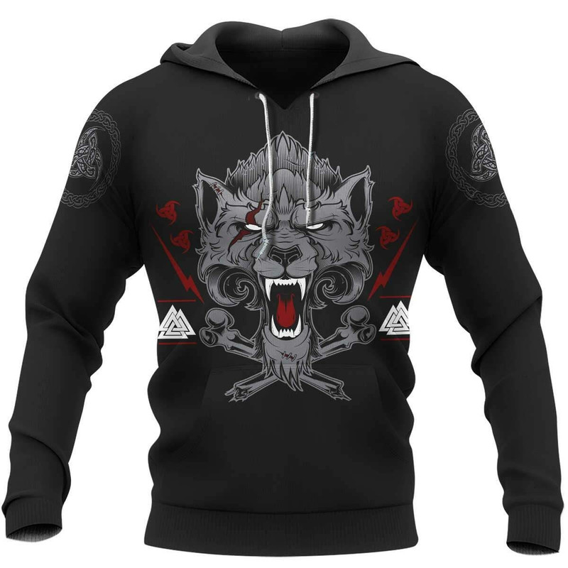 WOLF OF ODIN Viking Hoodie For Men Women