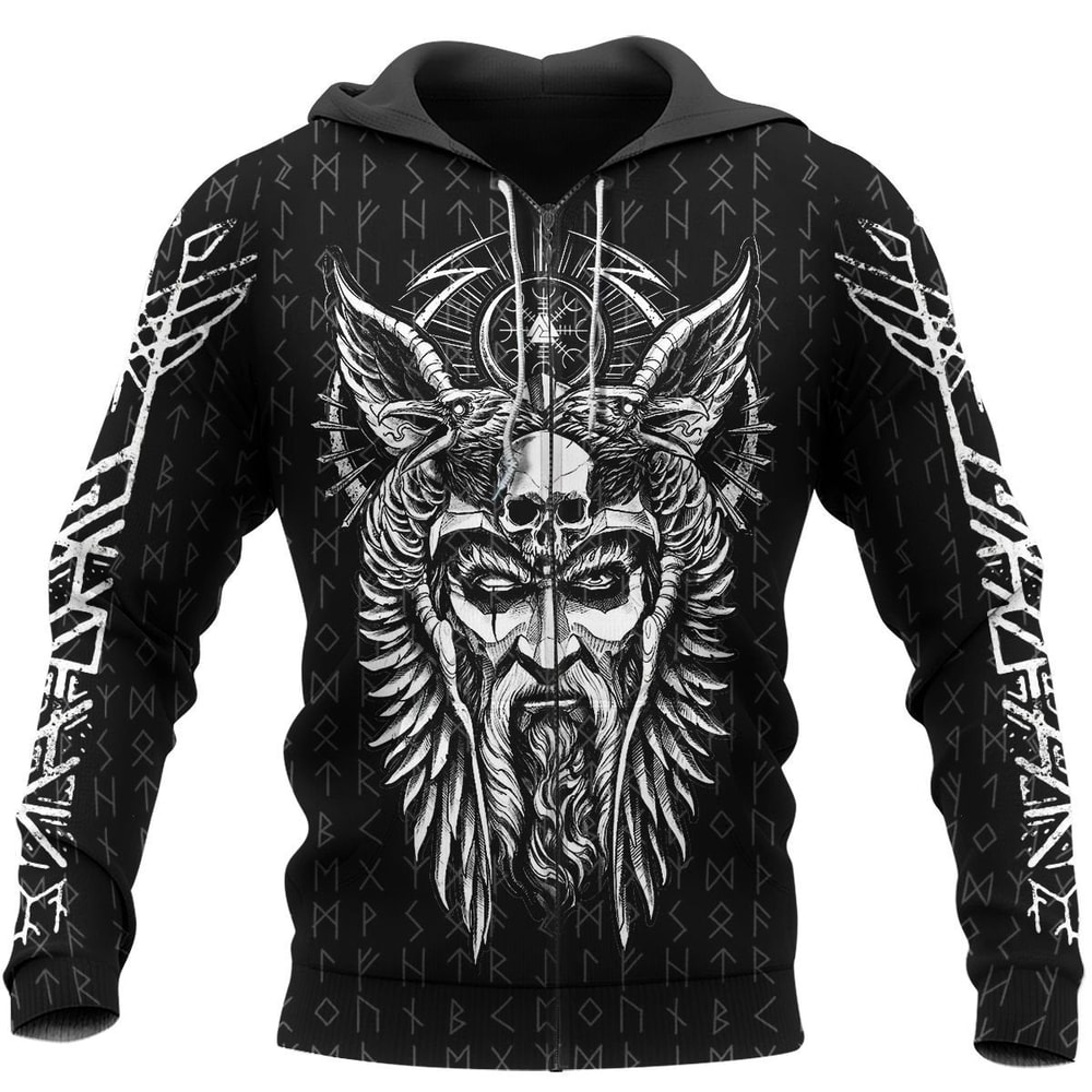 ODIN VEGVISIR Viking Hoodie Viking Hoodie For Men Women