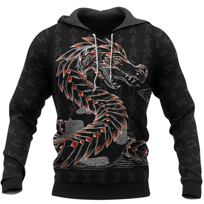 ODIN AND JORMUNGANDR Viking Hoodie Viking Hoodie For Men Women