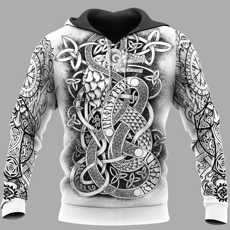 JORMUNGANDR Hoodie Viking Hoodie For Men Women