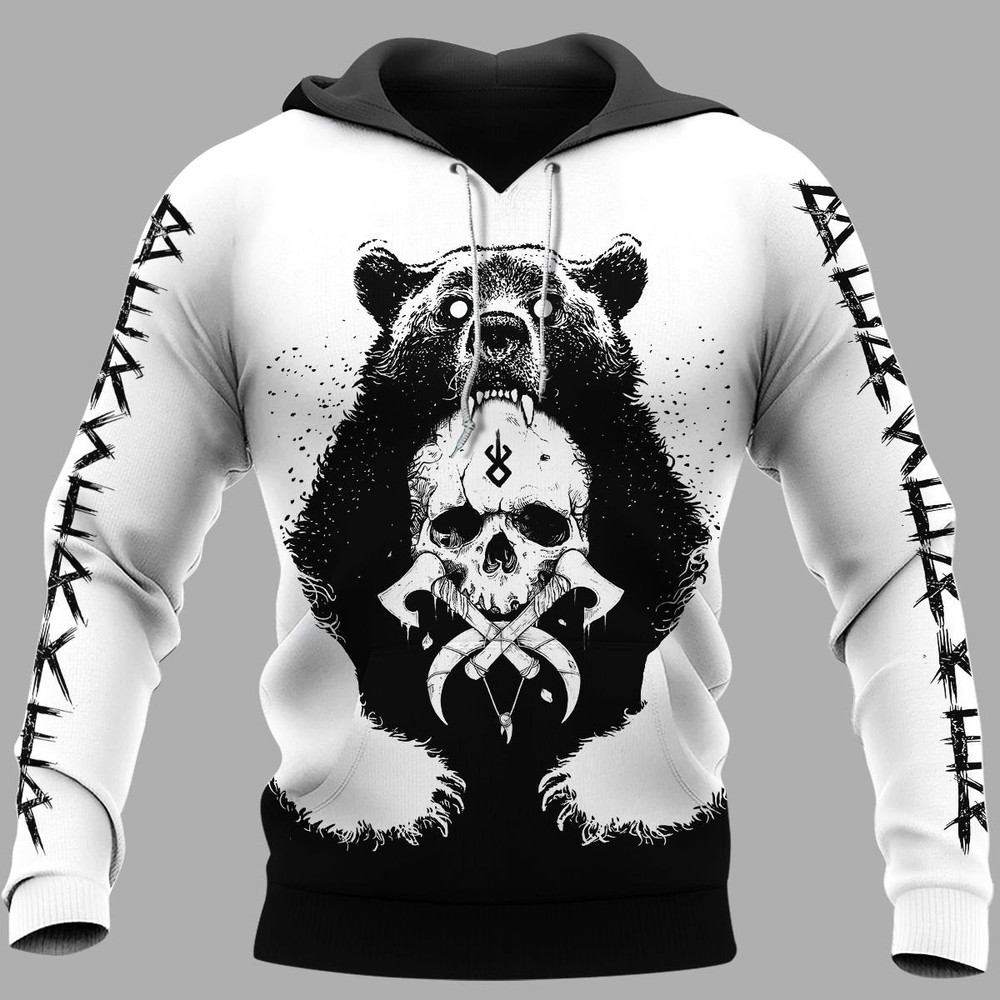 BEAR CLAWS AND YGGDRASIL Viking Hoodie Viking Hoodie For Men Women