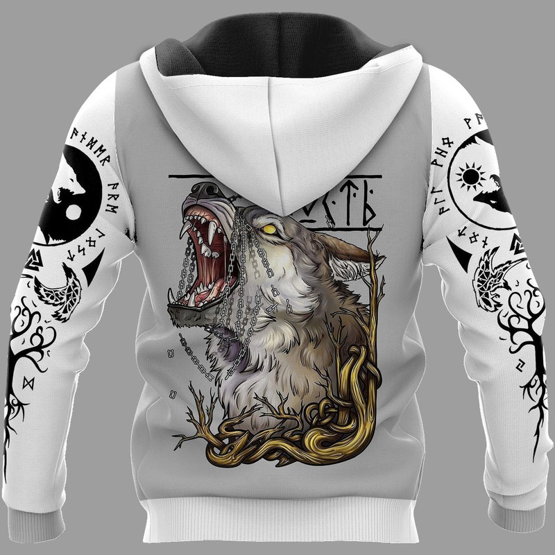 YIN YANG WOLF Hoodie Viking Hoodie For Men Women