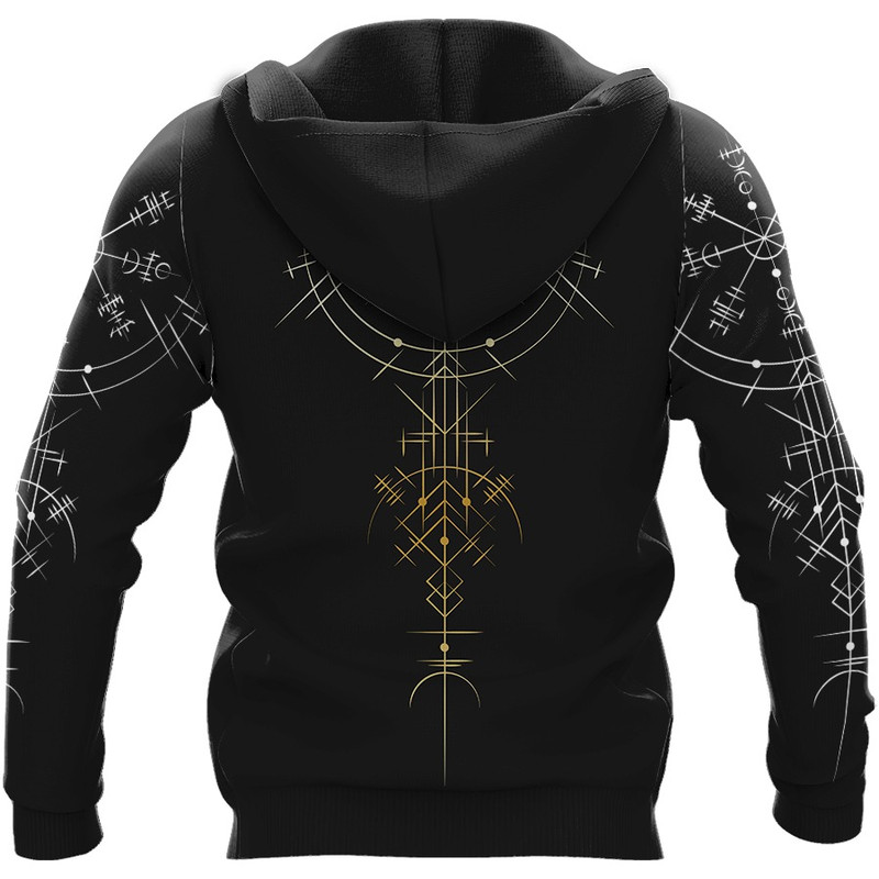 VIKING SKULL VEGVISIR Hoodie Viking Hoodie For Men Women