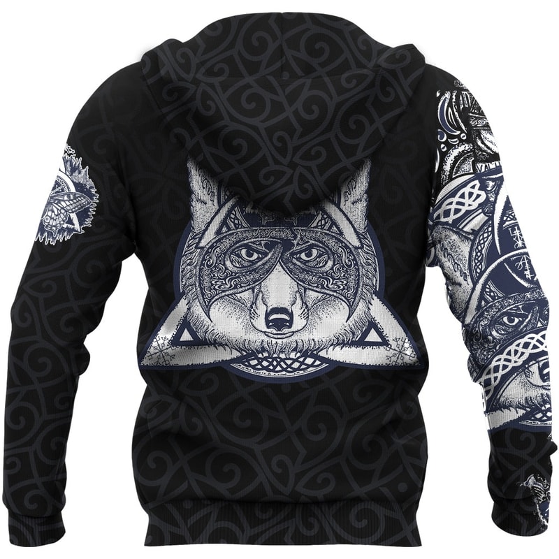 Fox And Butterfly Celtic Style Viking Hoodie For Men Women