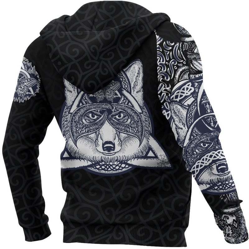 Fox And Butterfly Celtic Style Viking Hoodie For Men Women