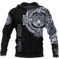 fox and butterfly celtic style, viking hoodie for men women