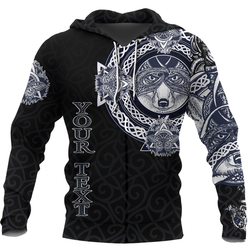 Fox And Butterfly Celtic Style Viking Hoodie For Men Women