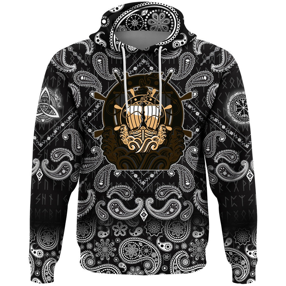 Ancient Vessel ShishLogo with Bandana Paisley Style Viking Hoodie For Men Women