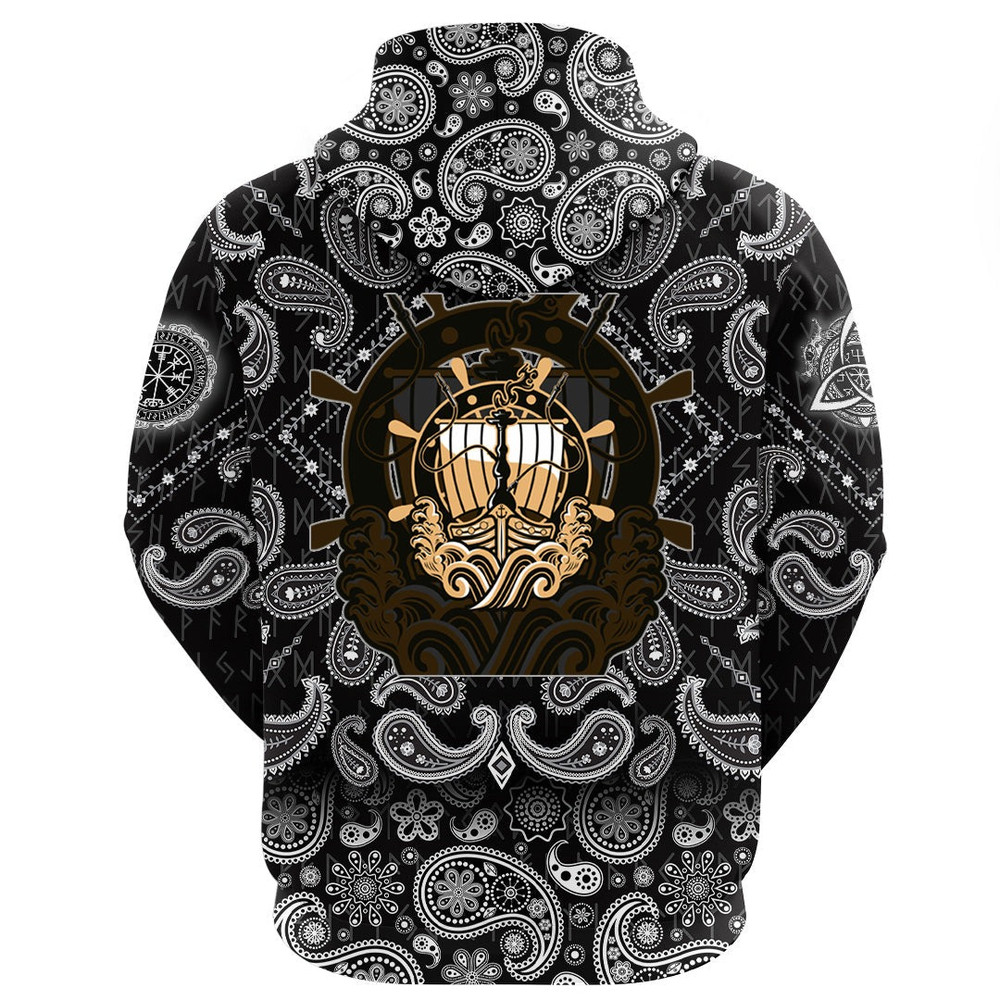 Ancient Vessel ShishLogo with Bandana Paisley Style Viking Hoodie For Men Women