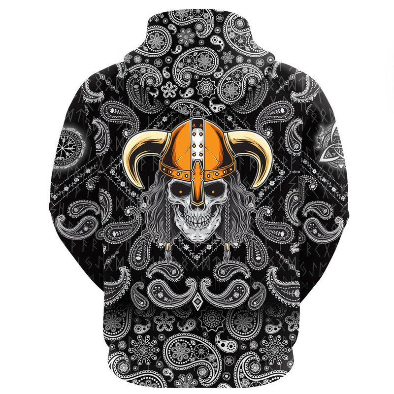 Bearded Viking with Bandana Paisley Style Viking Hoodie For Men Women