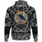 Black Crow Sitting On Helmet With Two Crossed Axes with Bandana Paisley Style Viking Hoodie For Men
