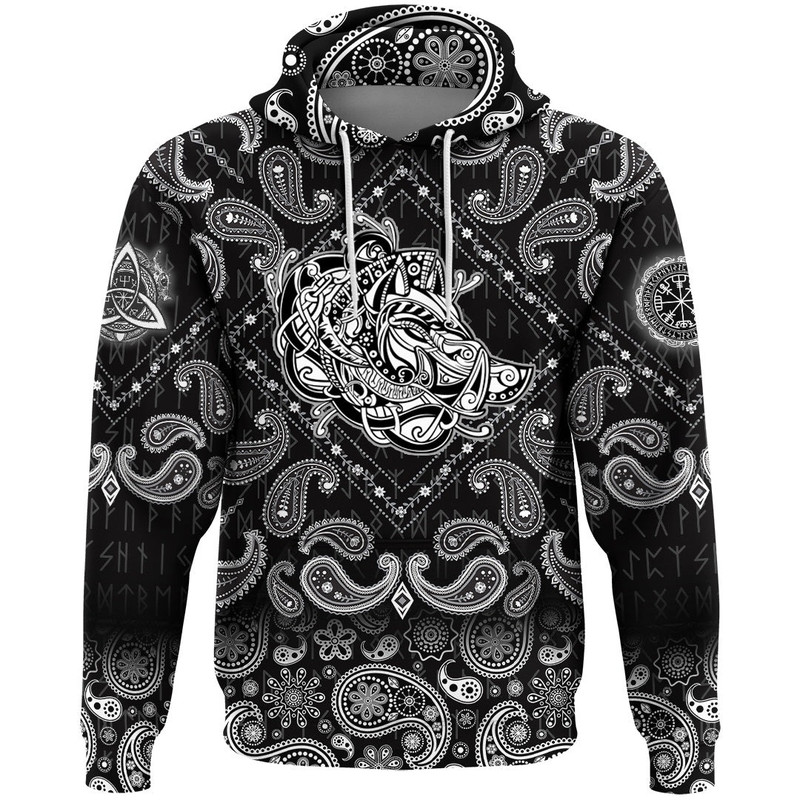 Celtic Boar with Bandana Paisley Style Viking Hoodie For Men Women