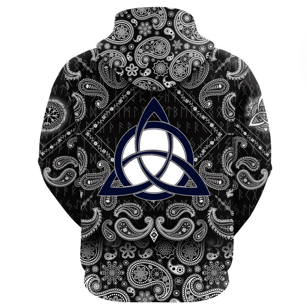Celtic Trinity Knot with Bandana Paisley Style Viking Hoodie For Men Women
