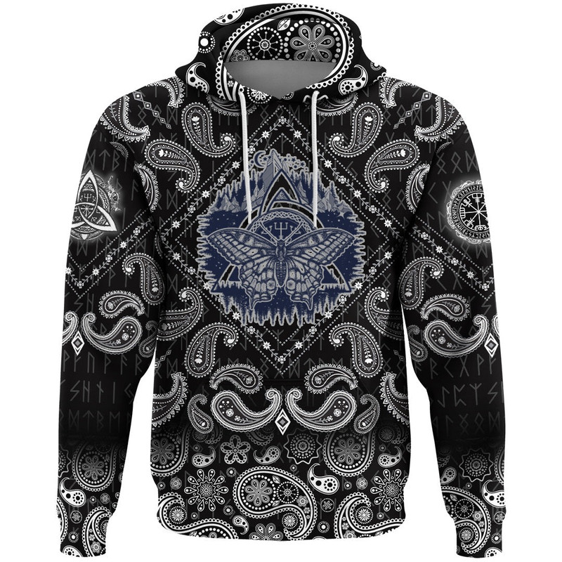 Celtic Trinity Knot And Butterfly with Bandana Paisley Style Viking Hoodie For Men Women