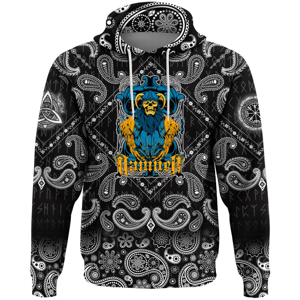 Damned with Bandana Paisley Style Viking Hoodie For Men Women