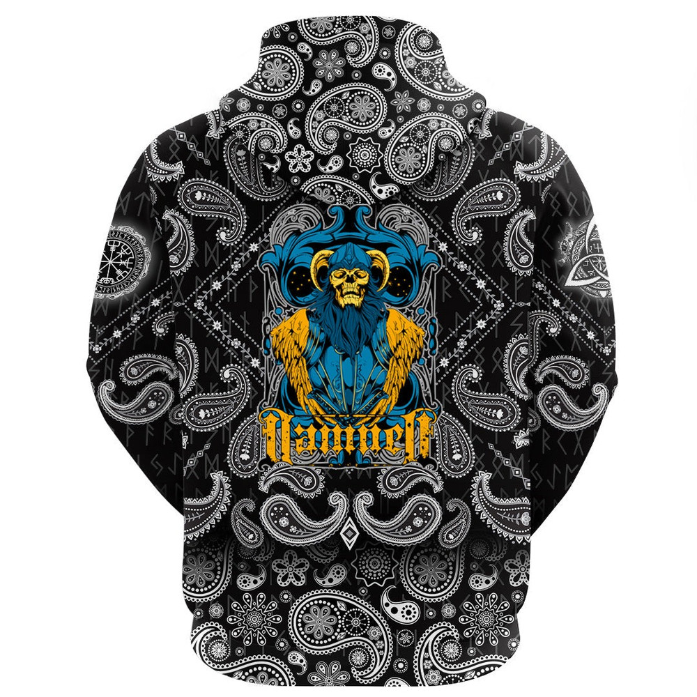 Damned with Bandana Paisley Style Viking Hoodie For Men Women
