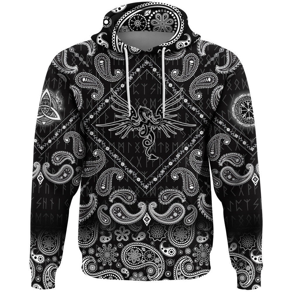 Dragon Spirit Of Celts with Bandana Paisley Style Viking Hoodie For Men Women