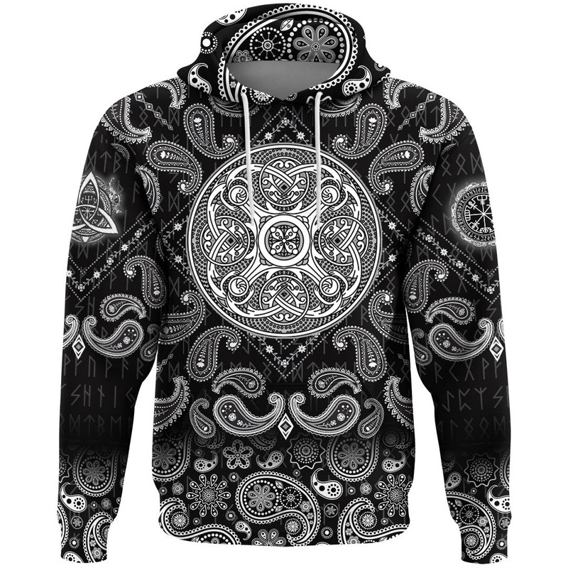 Element Of The Vikings with Bandana Paisley Style Viking Hoodie For Men Women
