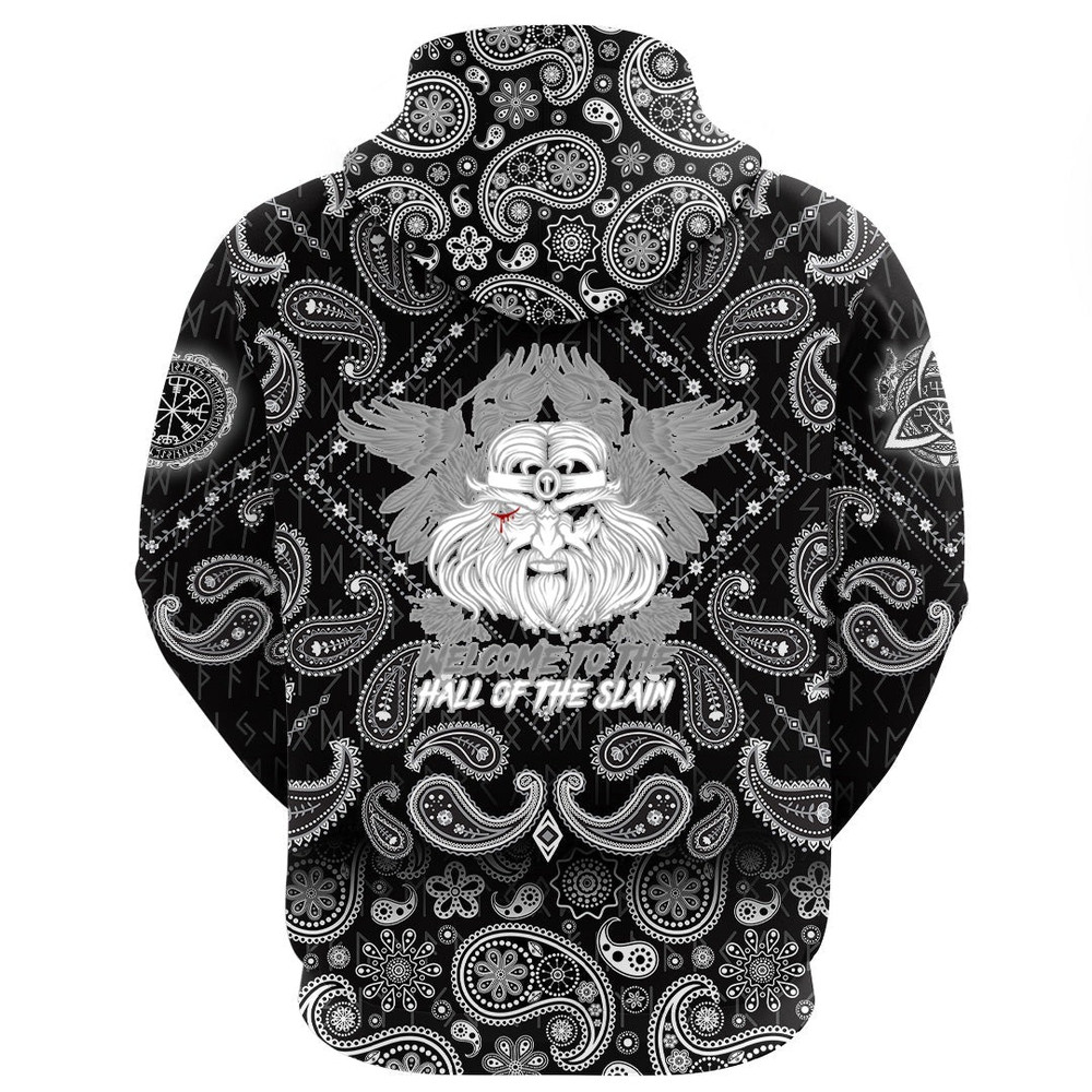 Hall Of Slain with Bandana Paisley Style Viking Hoodie For Men Women