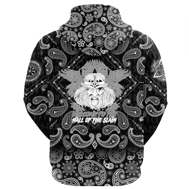 Hall Of Slain with Bandana Paisley Style Viking Hoodie For Men Women