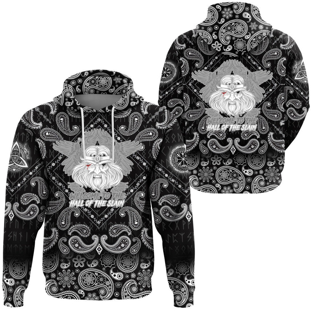 Hall Of Slain with Bandana Paisley Style Viking Hoodie For Men Women