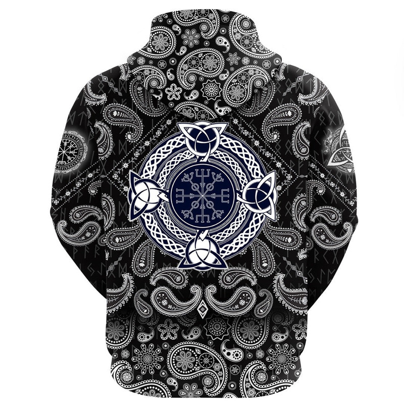 Helm Of Awe Celtic Trinity Knot with Bandana Paisley Style Viking Hoodie For Men Women