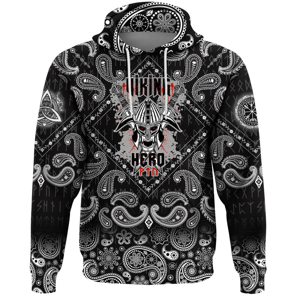 Hero With Bandana Paisley Style Viking Hoodie For Men Women 1