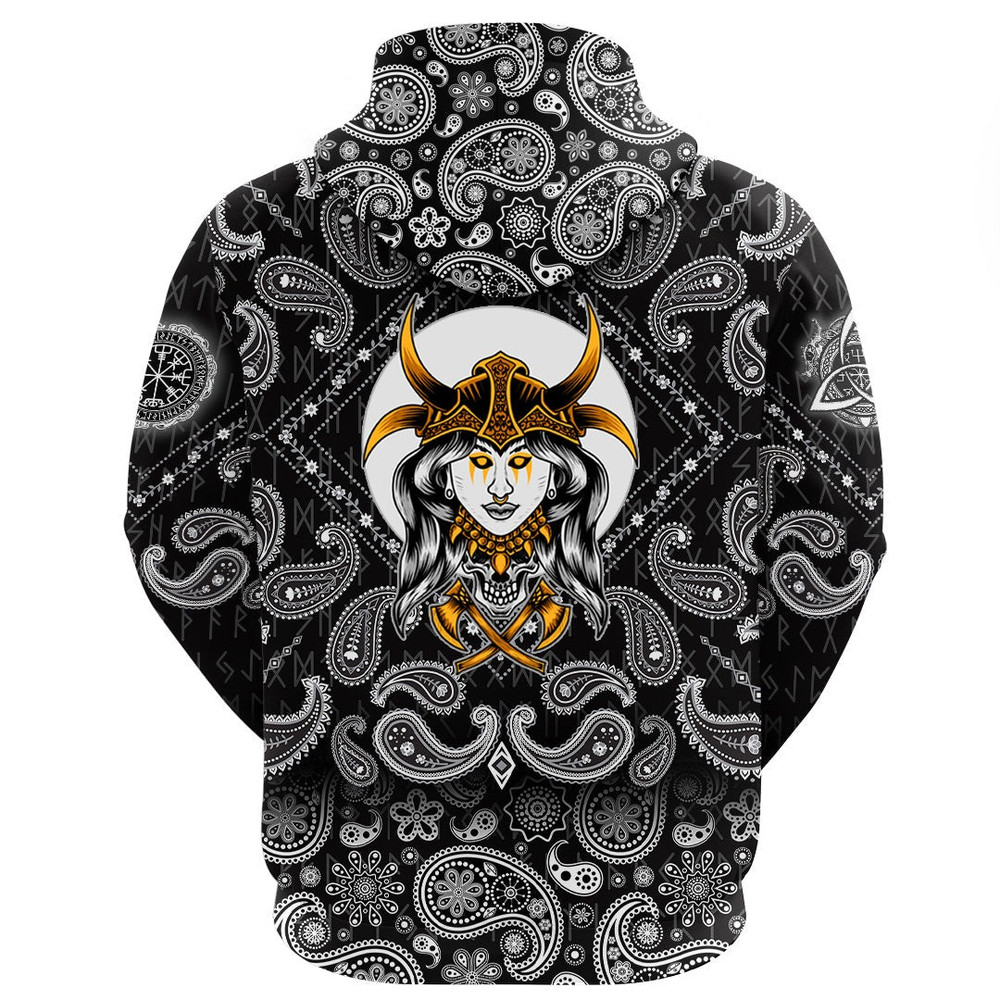 Scandinavian God Odin New with Bandana Paisley Style Viking Hoodie For Men Women