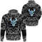 Ship Silhouette With White Skull with Bandana Paisley Style Viking Hoodie For Men Women