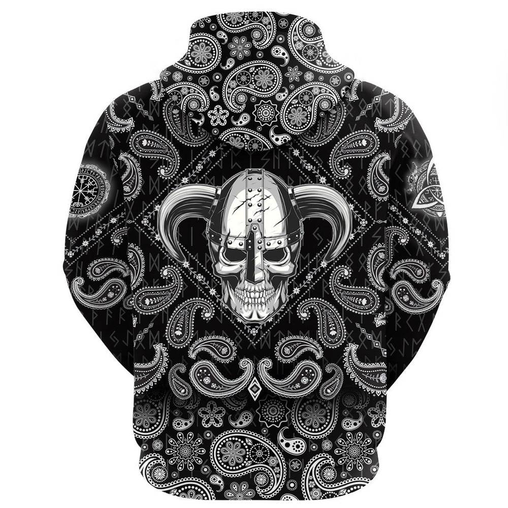 Skull Helmet New with Bandana Paisley Style Viking Hoodie For Men Women
