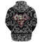 Skull Helmet With Horns with Bandana Paisley Style Viking Hoodie For Men Women