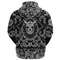 Skull With Engraving Ornament with Bandana Paisley Style Viking Hoodie For Men Women