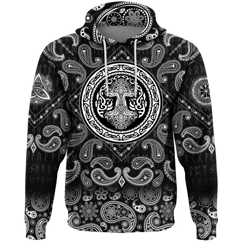 Tree Of Life With Bandana Paisley Style Viking Hoodie For Men Women 1