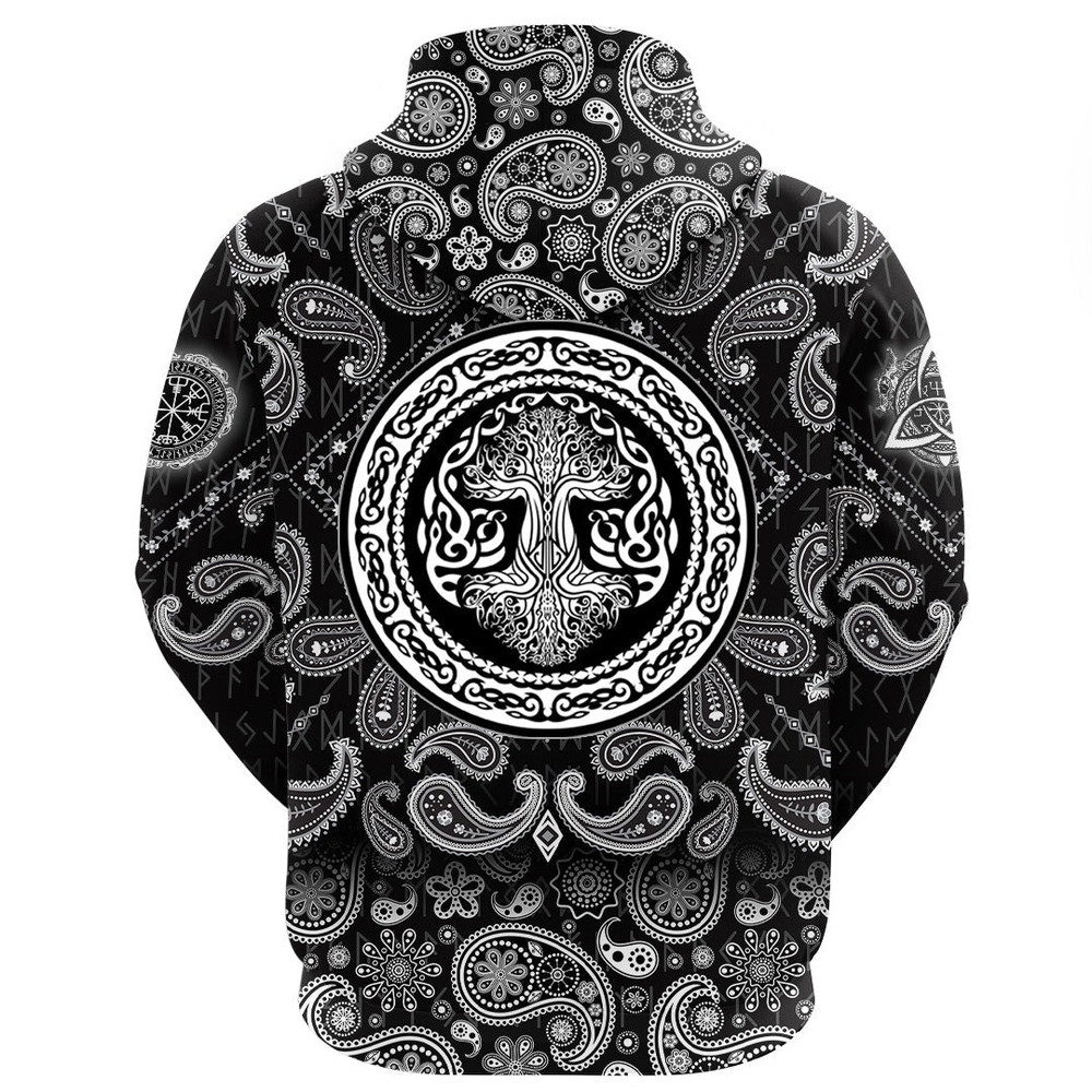 Tree Of Life with Bandana Paisley Style Viking Hoodie For Men Women