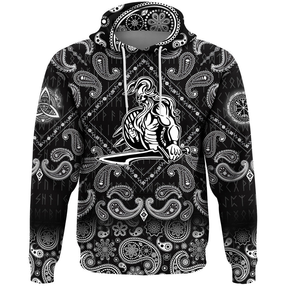 Warrior Battle Car Truck Window Sticker Icon with Bandana Paisley Style Viking Hoodie For Men Women