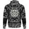 Warriors Head Monochrome Color with Bandana Paisley Style Viking Hoodie For Men Women