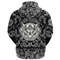 Warriors Head Monochrome Color with Bandana Paisley Style Viking Hoodie For Men Women