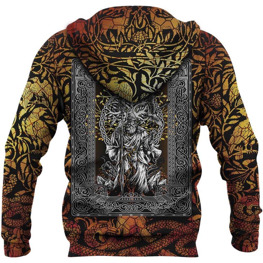 Magician Zip Hoodie Style Tree of Life Viking Hoodie For Men Women