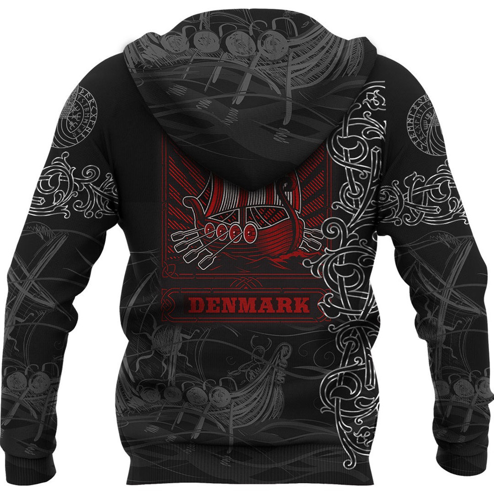 Viking Drakkar Denmark Warship Hoodie Viking Hoodie For Men Women